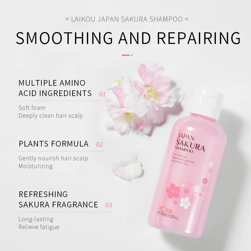 LAIKOU Japan Sakura  Shampoo R - Hair Care Korean Products 评论和价格